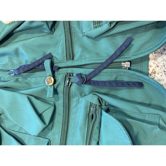 Vintage Columbia Fishing Vest Size Large Green USA Made Water Repellent Fabric - Picture 6 of 8